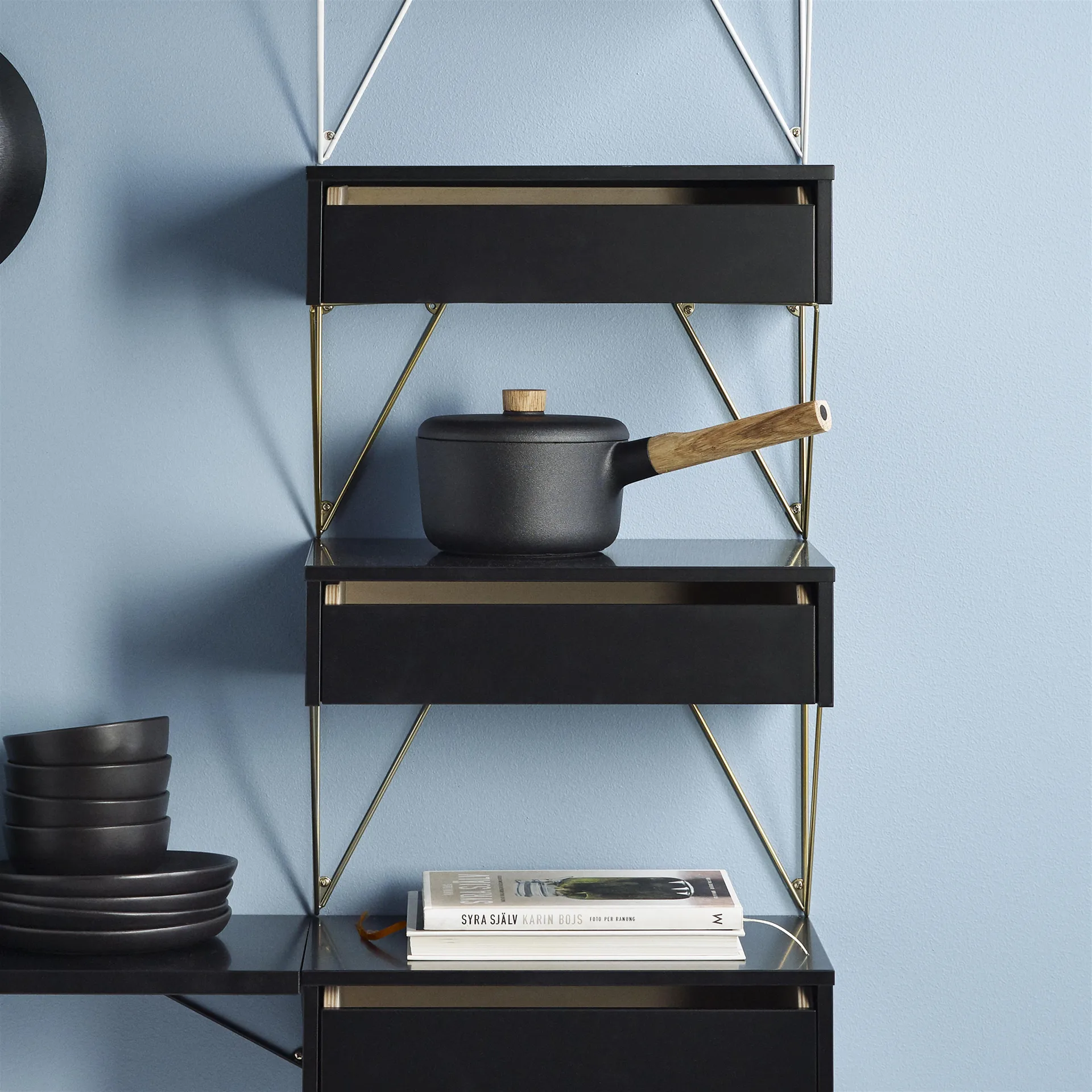 Pythagoras drawer S, black Maze