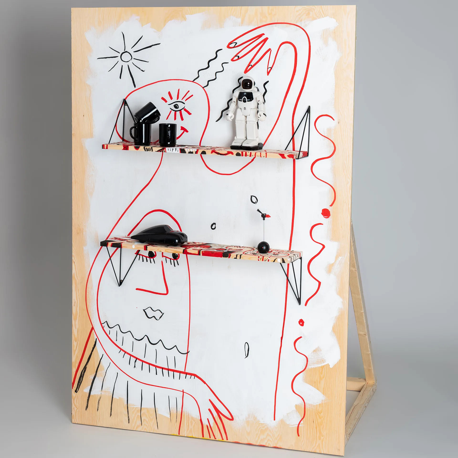 Pythagoras Play shelf, black Maze