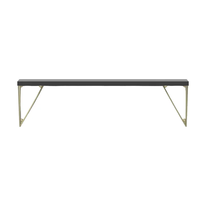 Pythagoras shelf, black-brass, 20x80 cm - Maze