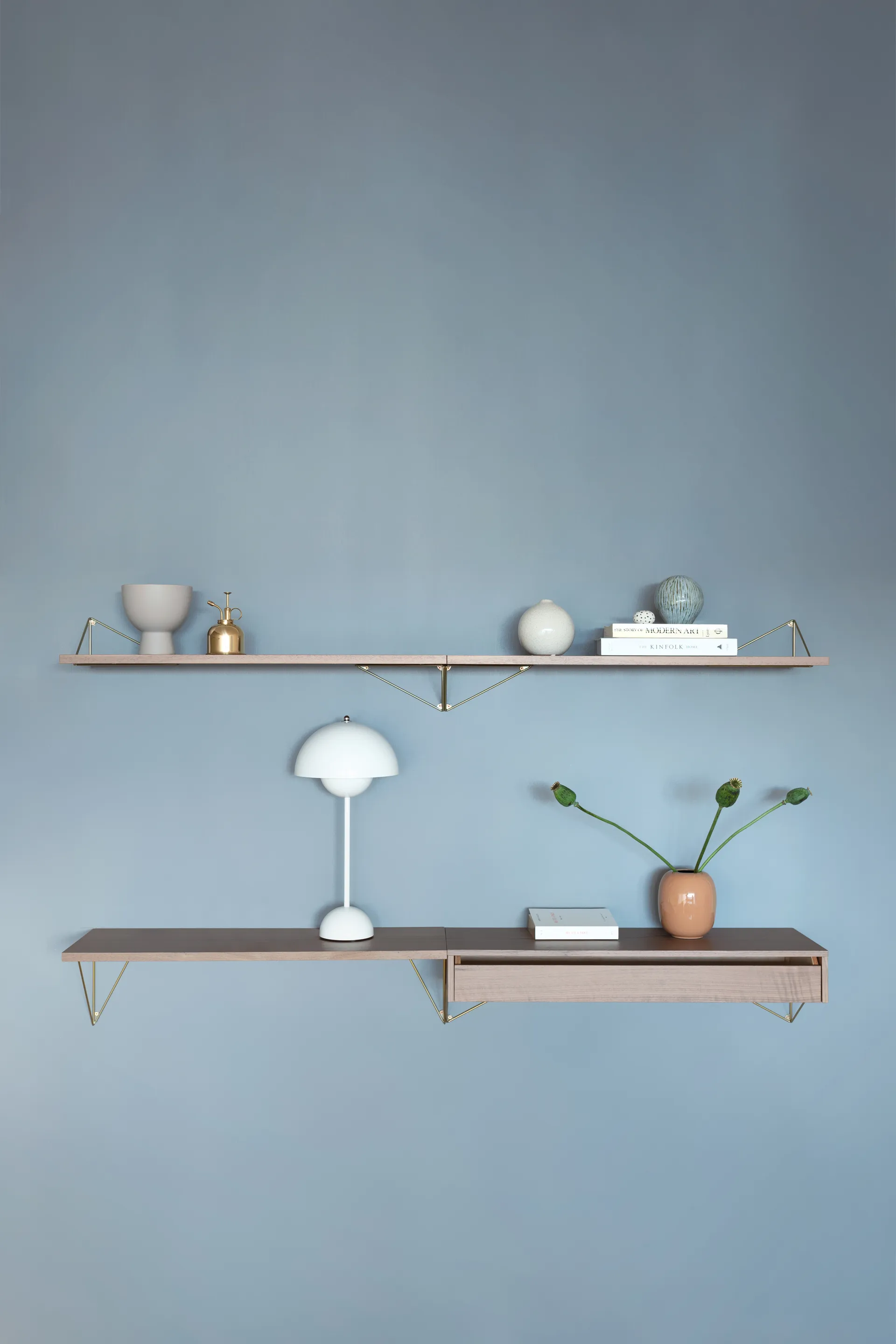 Pythagoras shelf, Large, walnut Maze
