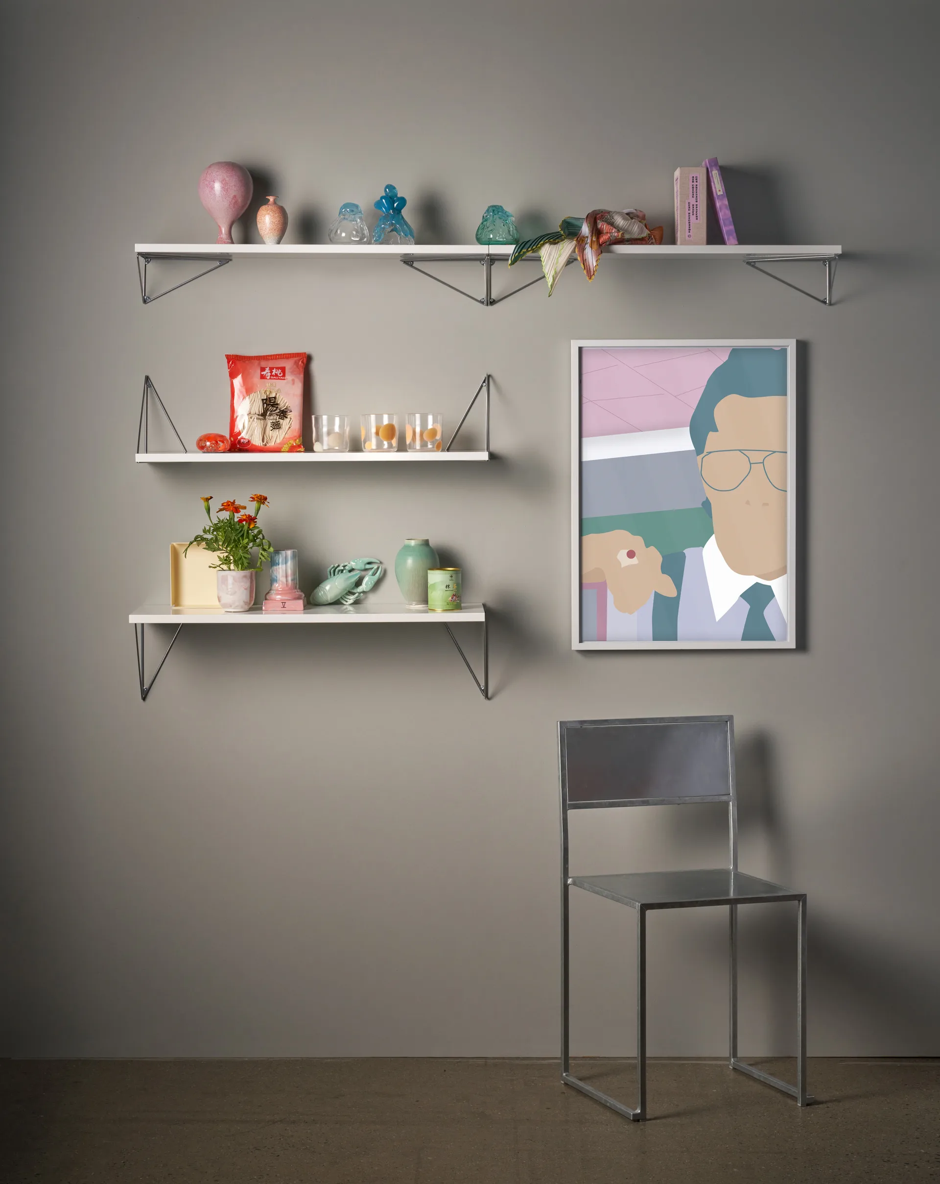 Pythagoras shelf, Large, white Maze