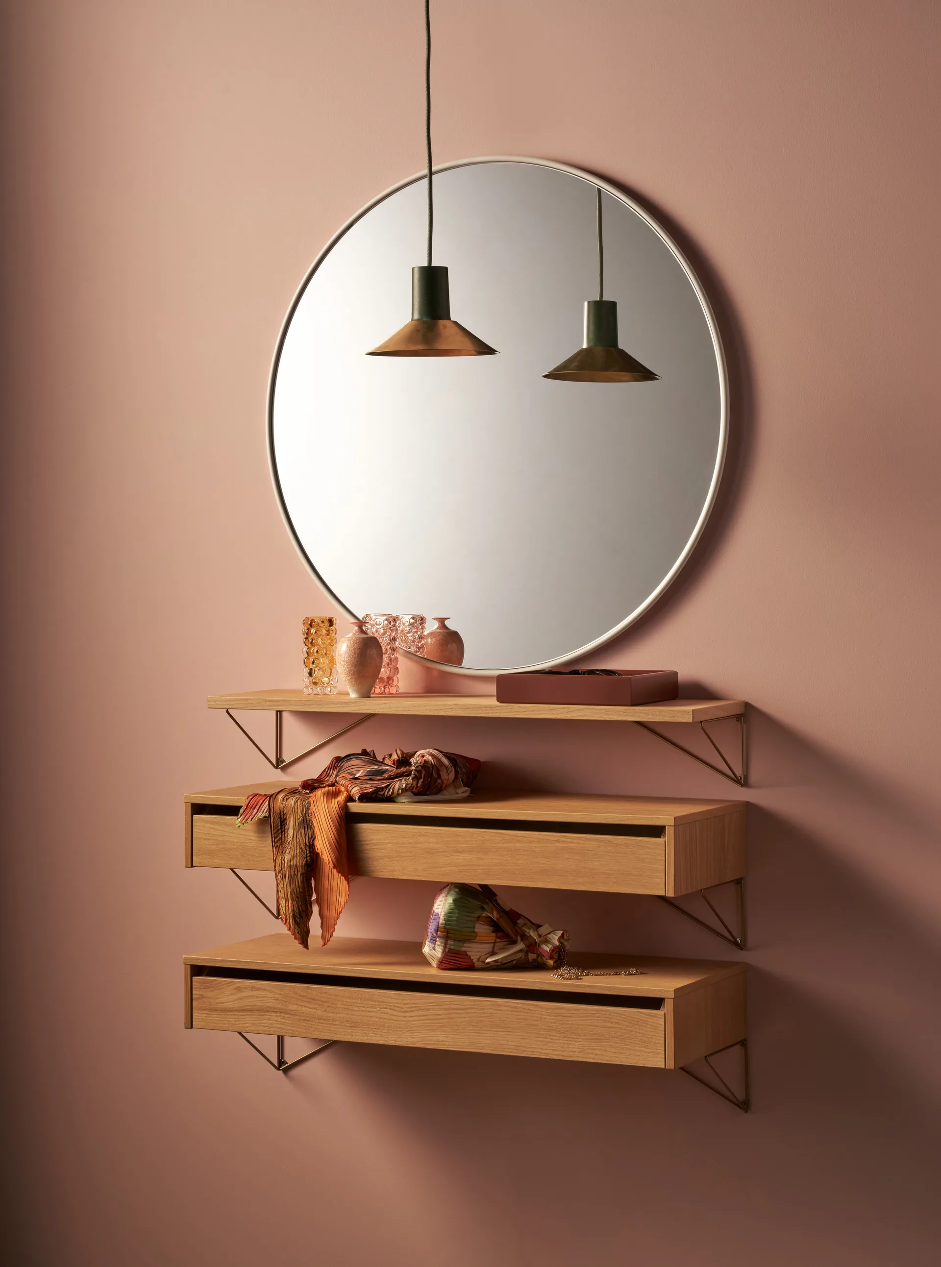 Pythagoras shelf, oak Maze