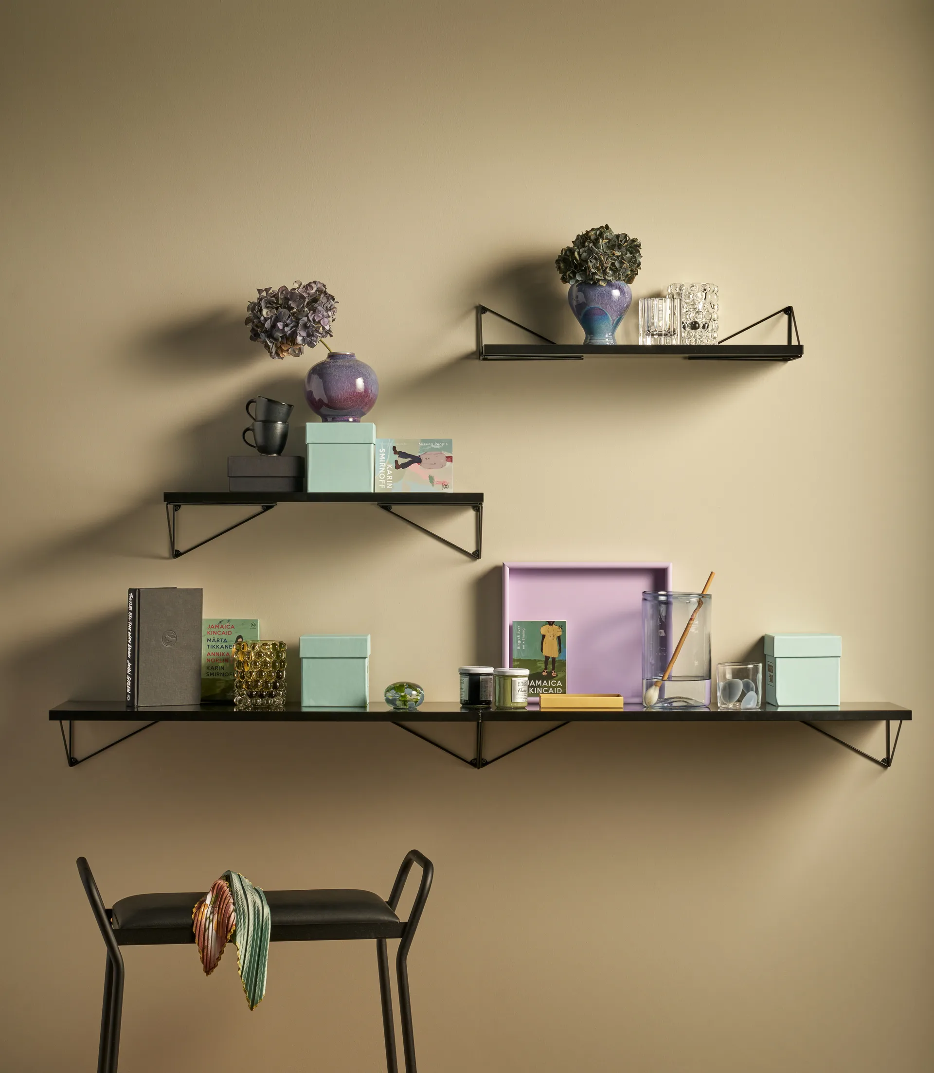 Pythagoras Shelf shelf 60 cm, Black Maze