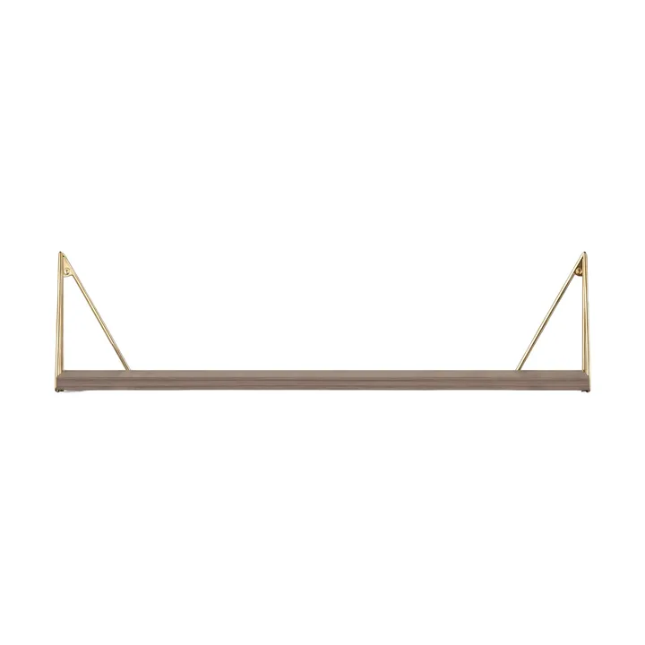 Pythagoras shelf, walnut-brass, 20x80 cm - Maze
