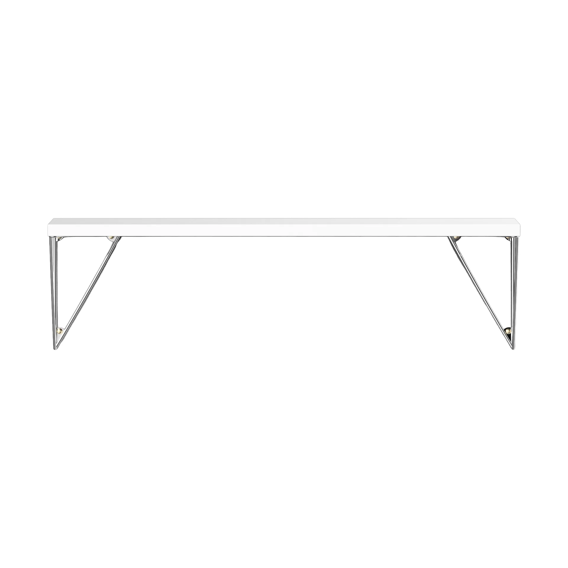 Pythagoras shelf, white-chrome, 20x80 cm,  Maze