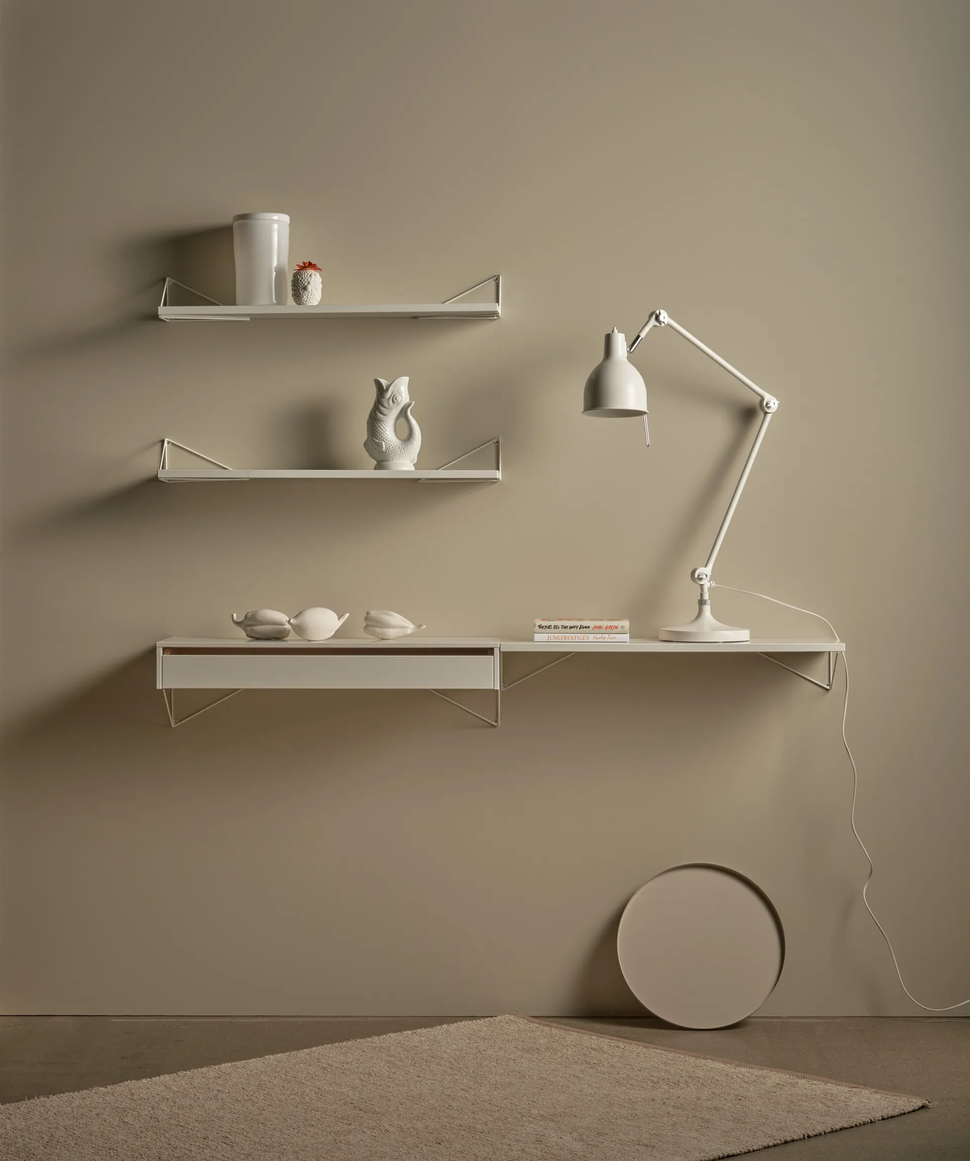 Pythagoras shelf, white Maze