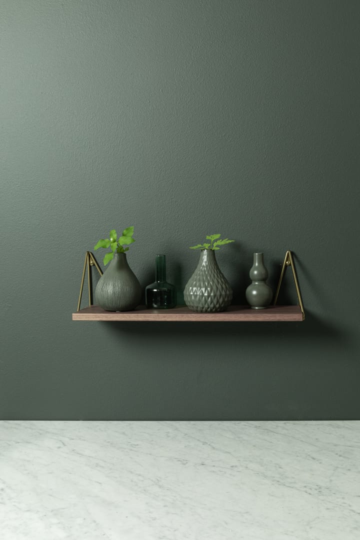 Pythagoras XS shelf, Walnut-brass Maze
