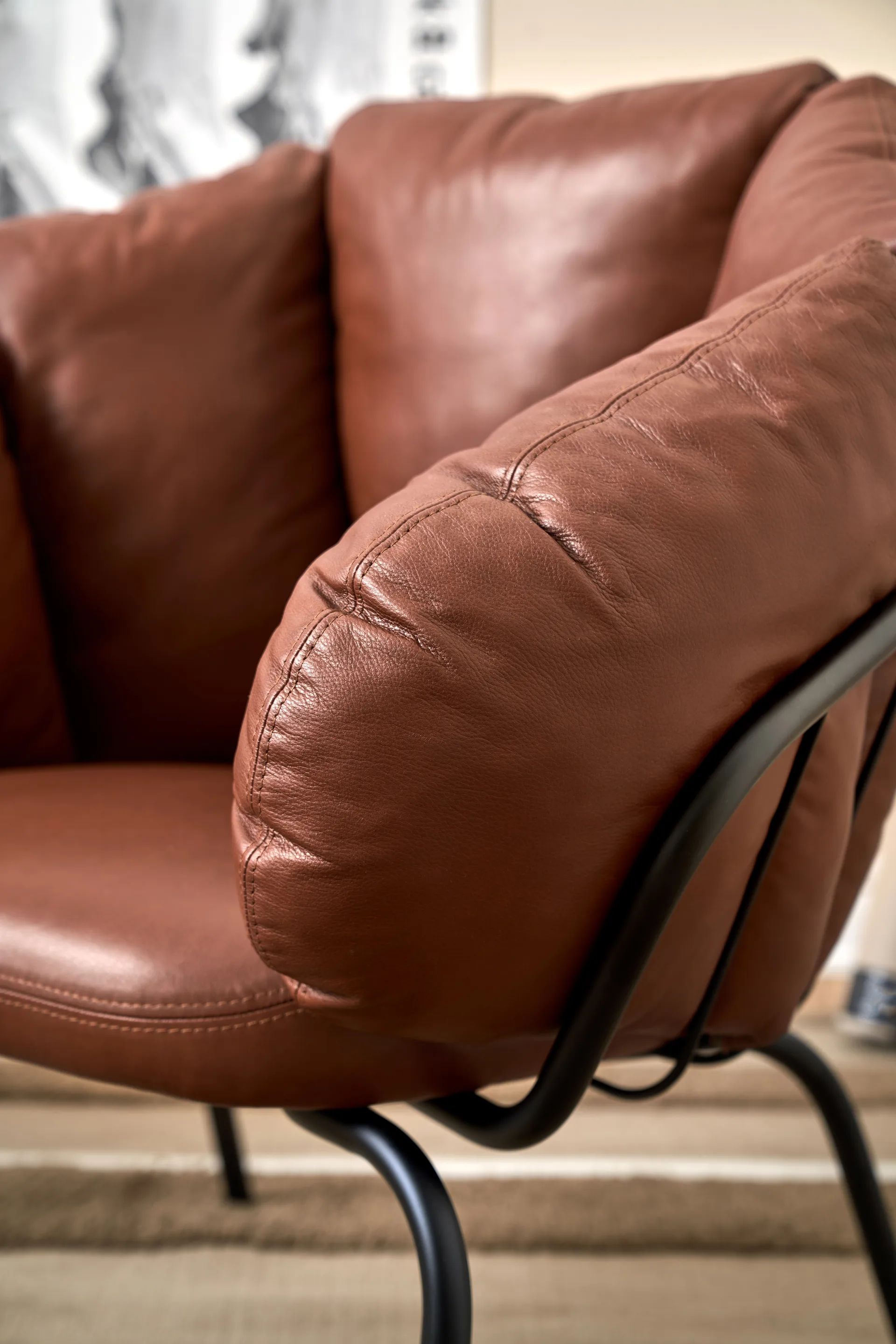 Same Easy armchair, Black-brown Maze