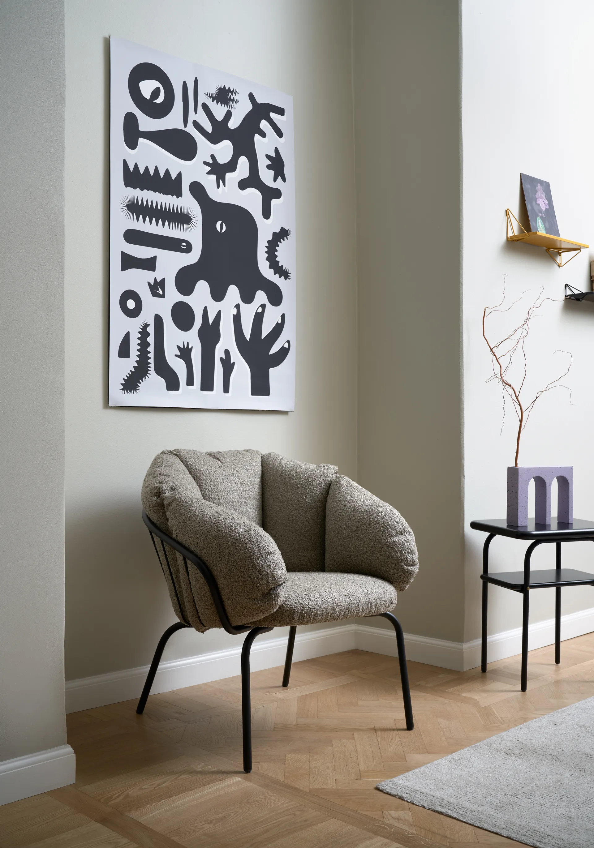 Same Easy armchair, Black-taupe Maze