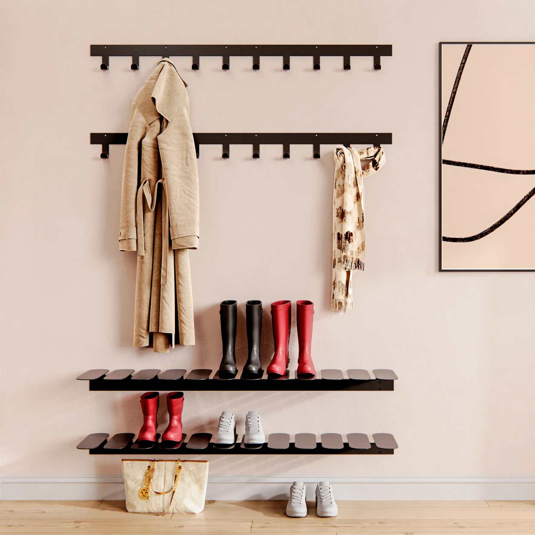 Step shoe shelf, black Maze