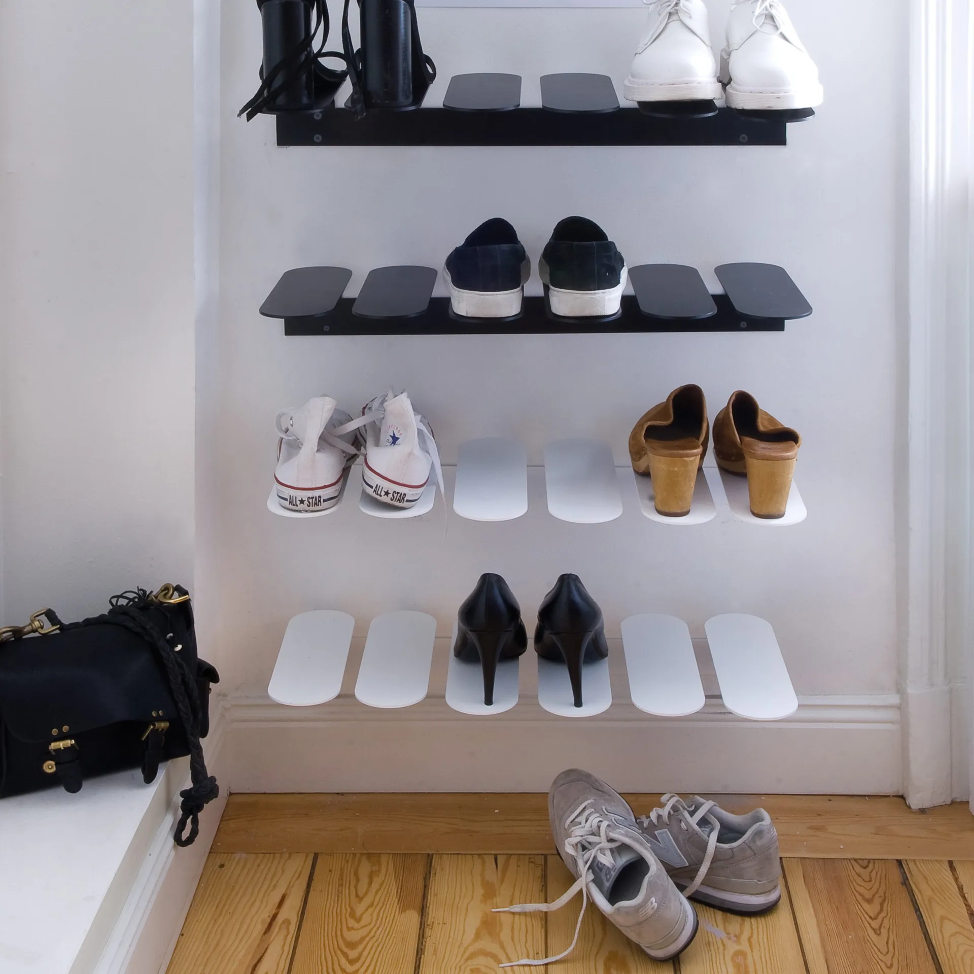 Step shoe shelf, white Maze
