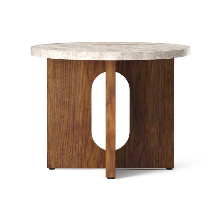 Androgyne side table Ø50 cm walnut base - Kunis Breccia table top - MENU