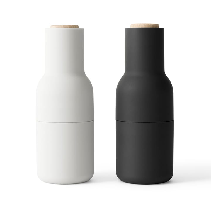 Bottle Grinder spice mill 2-pack - ash-carbon (beech-wood lid) - MENU