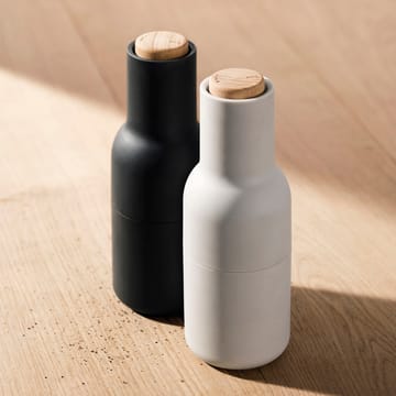 Bottle Grinder spice mill 2-pack - ash-carbon (beech-wood lid) - MENU