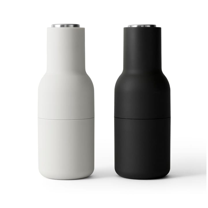 Bottle Grinder spice mill 2-pack - ash-carbon (steel lid) - MENU