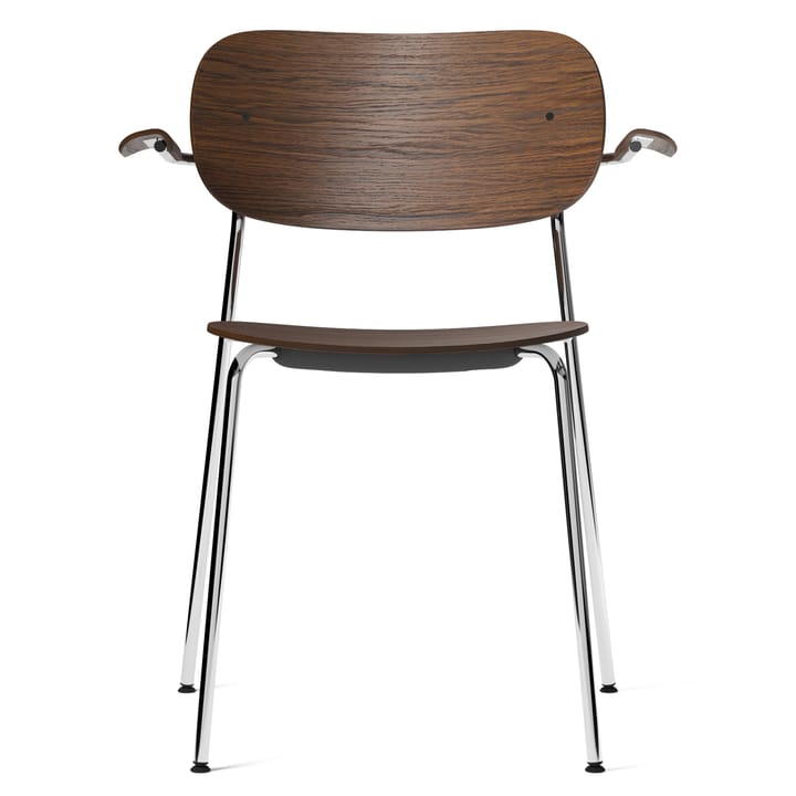 Co chair with armrest chromed legs - dark-stained oak - MENU