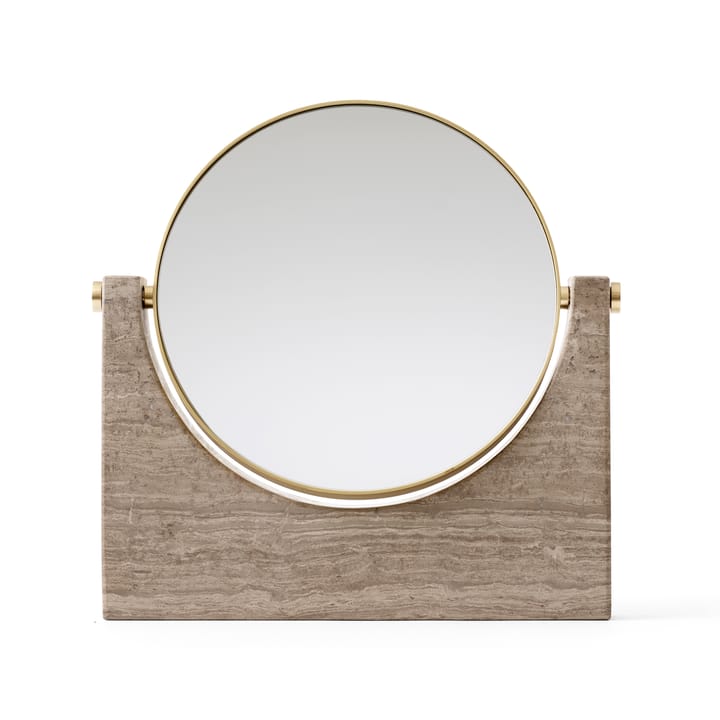 Pepe Marble mirror - brass-brown marble - MENU
