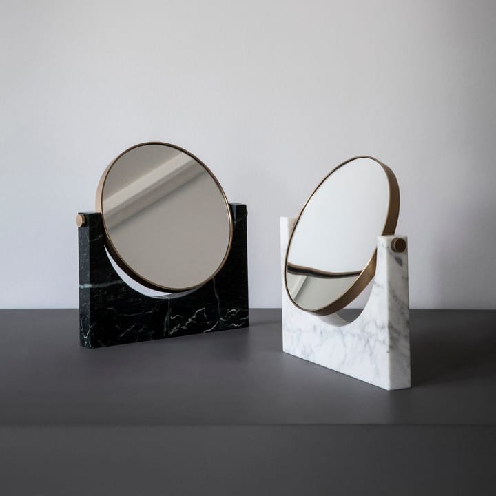 Pepe Marble mirror - brass-white marble - MENU