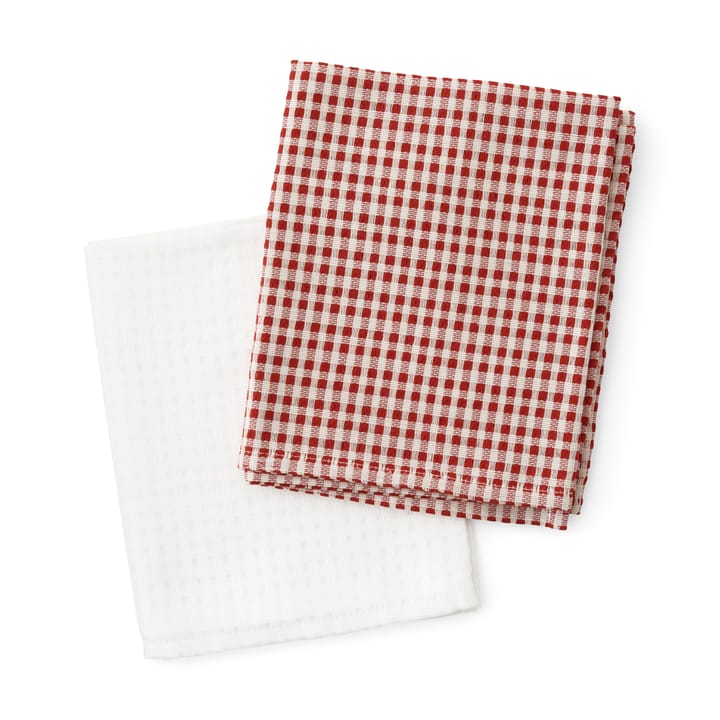 Troides kitchen towel 40x67 cm 2-pack - Burnt sienna-white - MENU