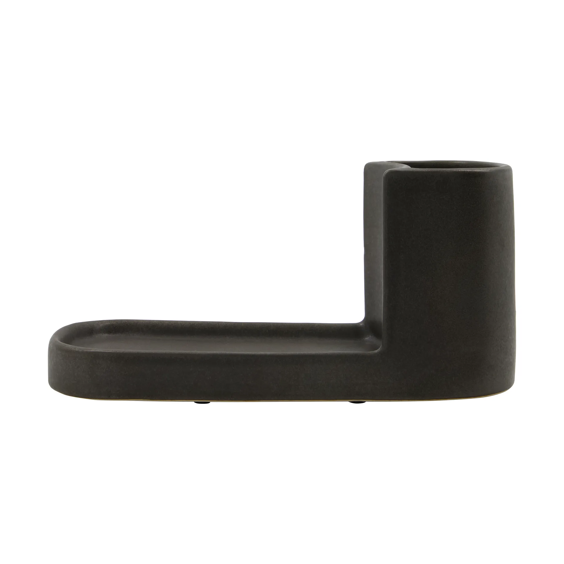 Datura brush and soap holder, Dark gray Meraki