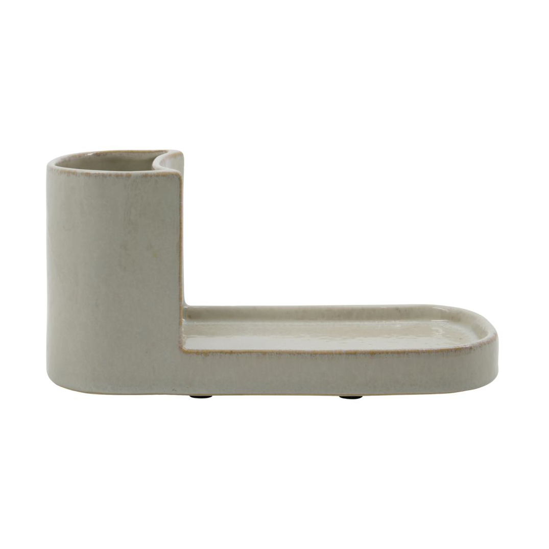 Meraki Datura brush and soap holder Shellish grey