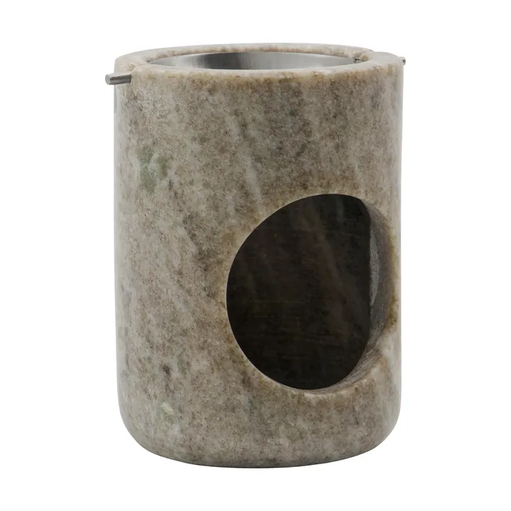 Marble oil burner - Beige, silver finish - Meraki