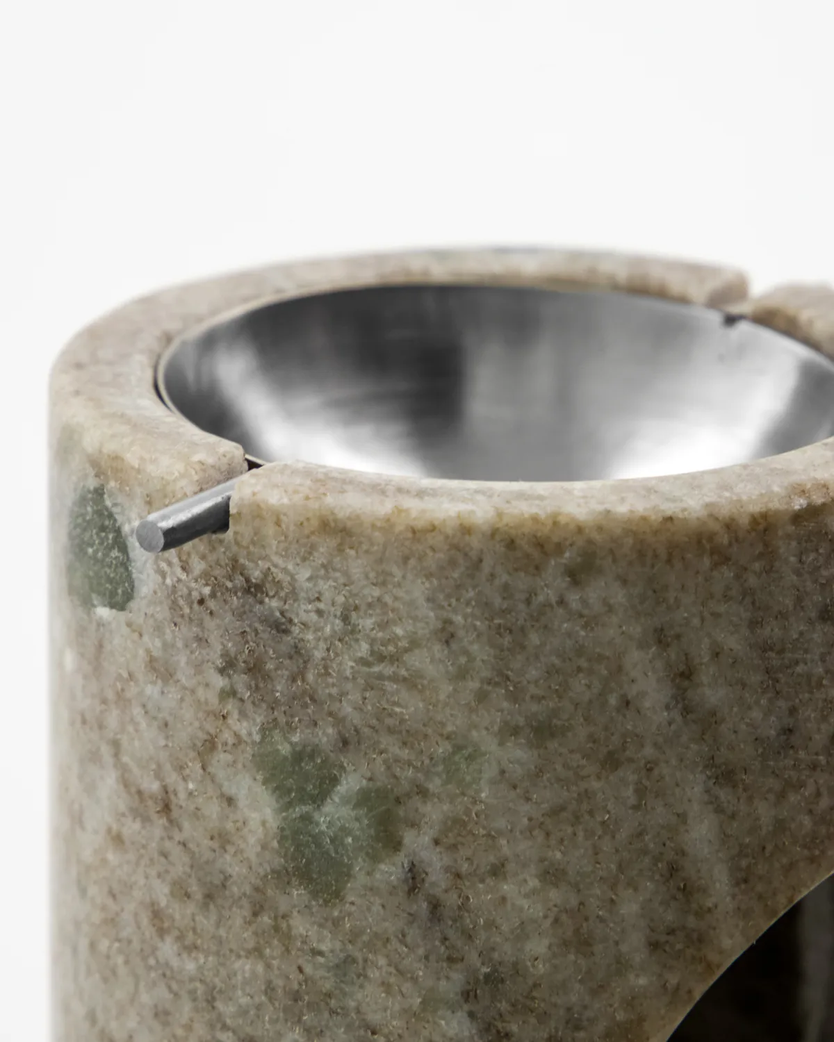 Marble oil burner, Beige, silver finish Meraki