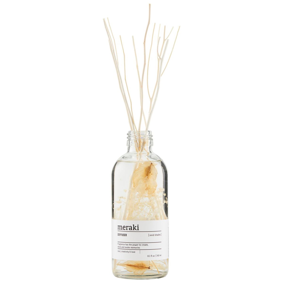 Meraki diffuser 240 ml vivid shades | Scandinavian Design | Scented candles & diffusers | Transparent