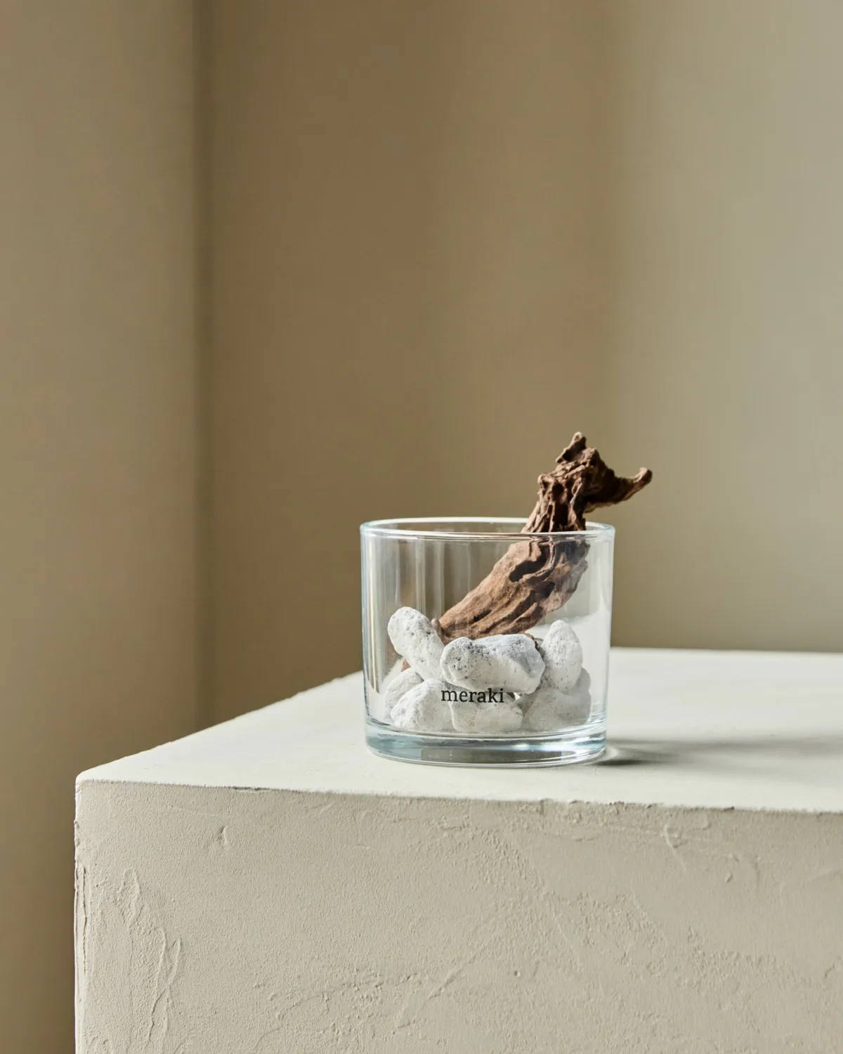 Meraki diffuser lava stone and wood, White Meraki