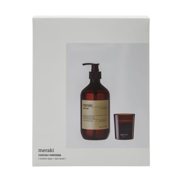 Meraki gift set hand soap and scented candle - Northern dawn + dark wood - Meraki