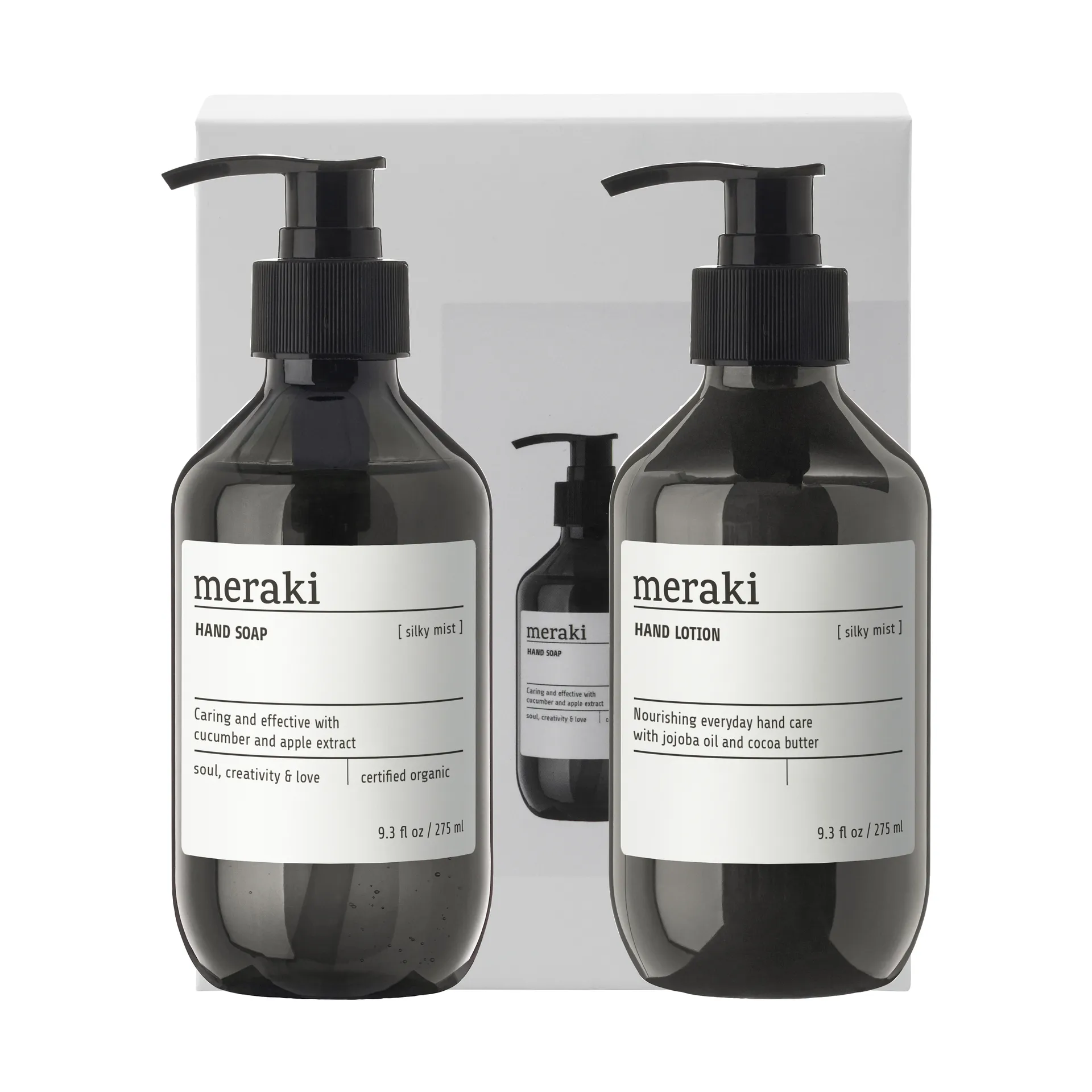 Meraki gift set hand soap with hand lotion, Silky Mist Meraki