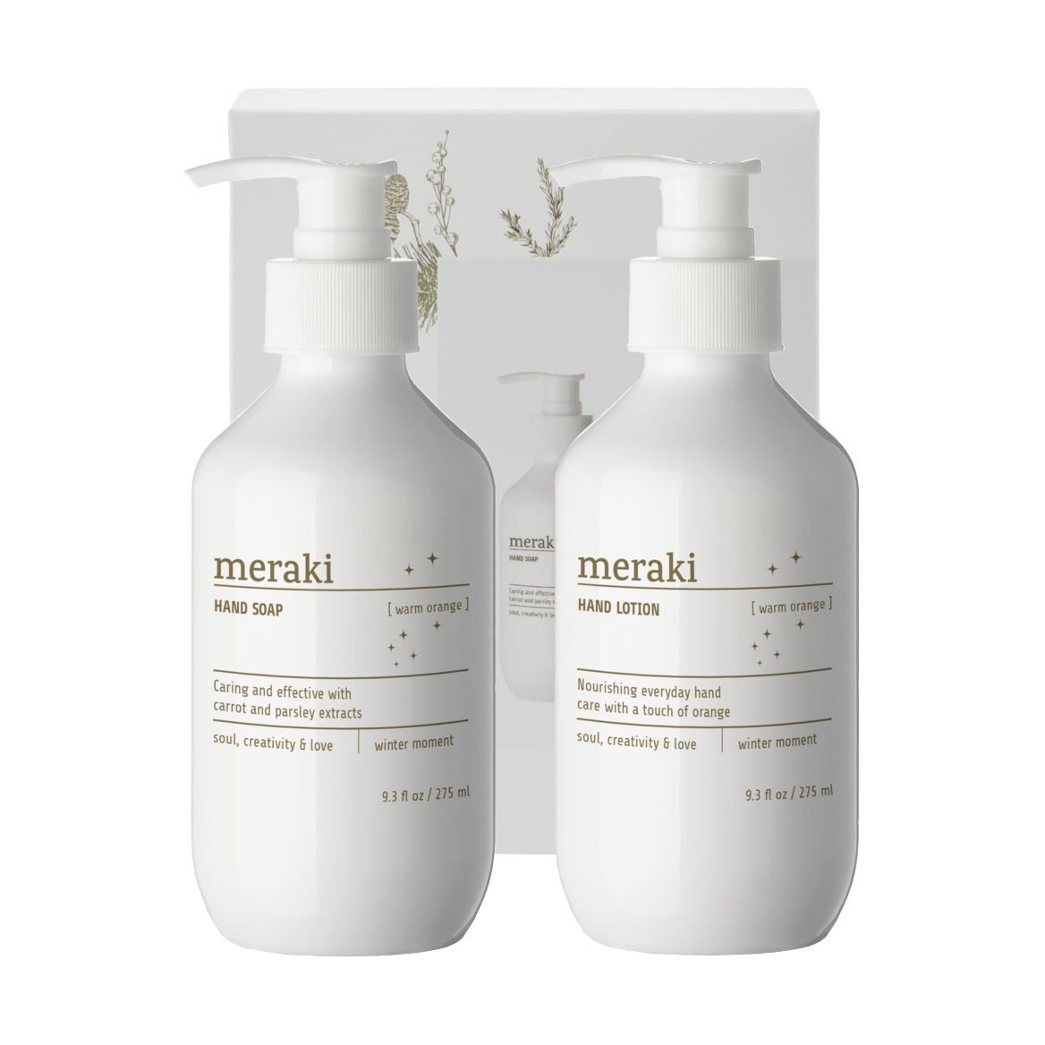 Meraki gift set hand soap with hand lotion Warm orange