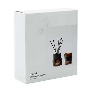 Meraki gift set reed diffuser and scented candle - Silent amber - Meraki