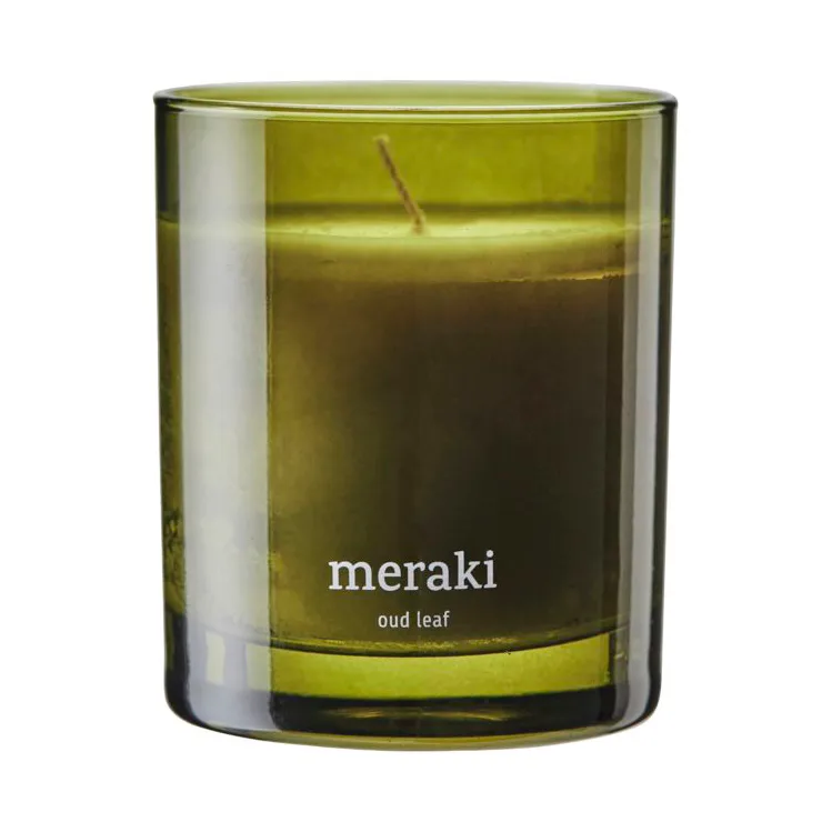 Meraki scented candle, 35 hours Oud leaf | Scandinavian Design | Scented candles & diffusers | Green