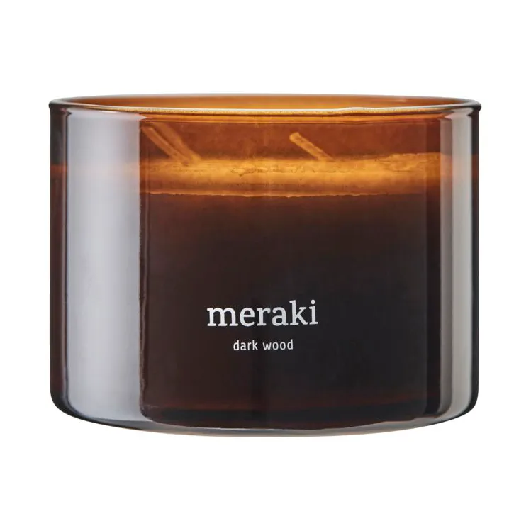 Meraki scented candle, 60 hours Dark wood | Scandinavian Design | Scented candles & diffusers | Brown