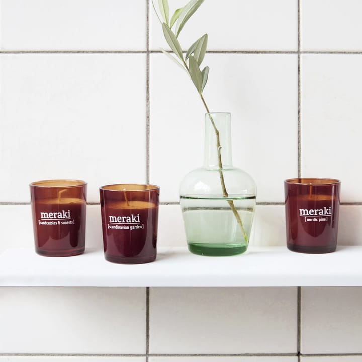 Meraki scented candle brown glass 12 hours - nordic pine - Meraki