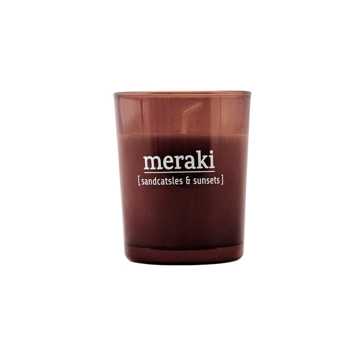 Meraki scented candle brown glass 12 hours, sandcastles & sunsets Meraki