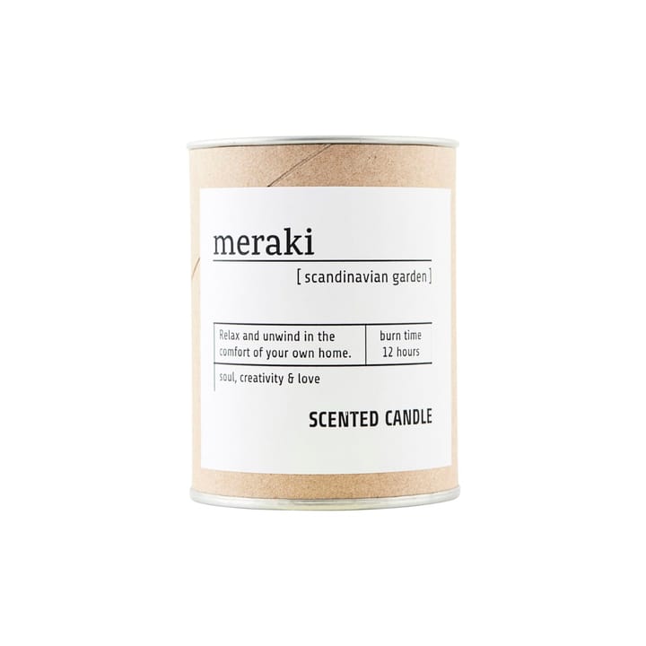 Meraki scented candle brown glass 12 hours - scandinavian garden - Meraki
