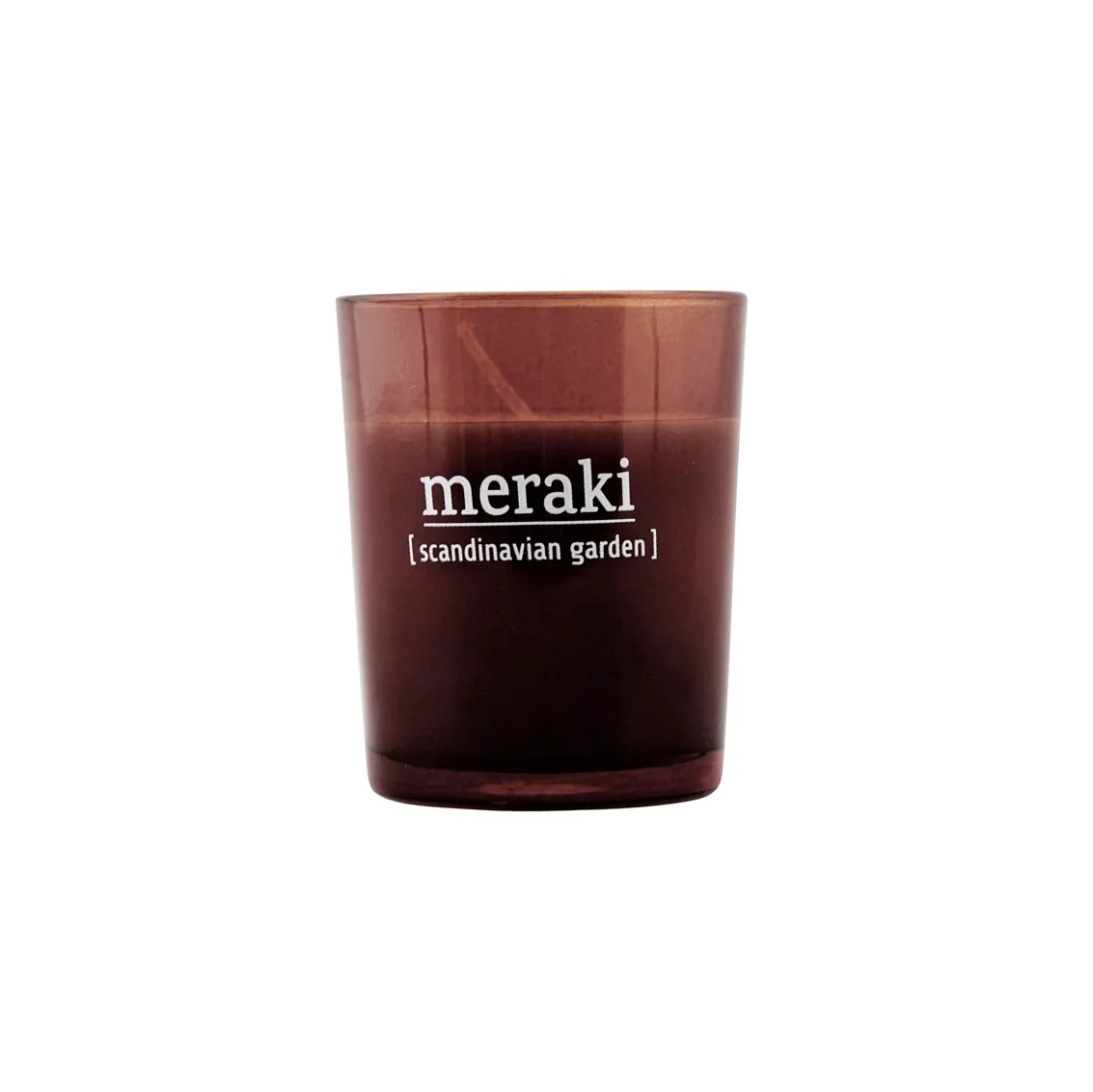 Meraki scented candle brown glass 12 hours, scandinavian garden Meraki