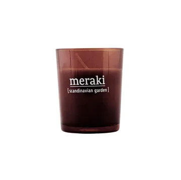 Meraki scented candle brown glass 12 hours - scandinavian garden - Meraki