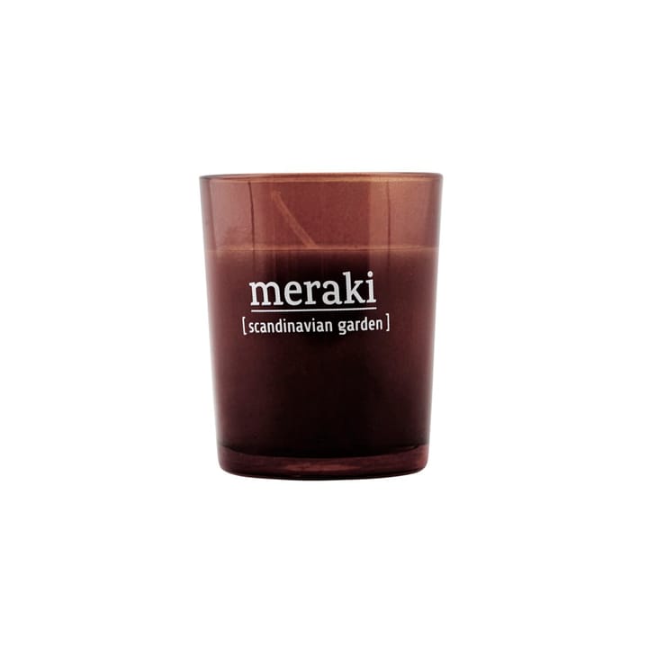 Meraki scented candle brown glass 12 hours - scandinavian garden - Meraki