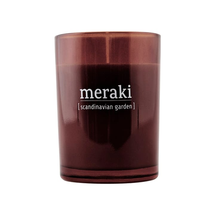 Meraki scented candle brown glass 35 hours - scandinavian garden - Meraki