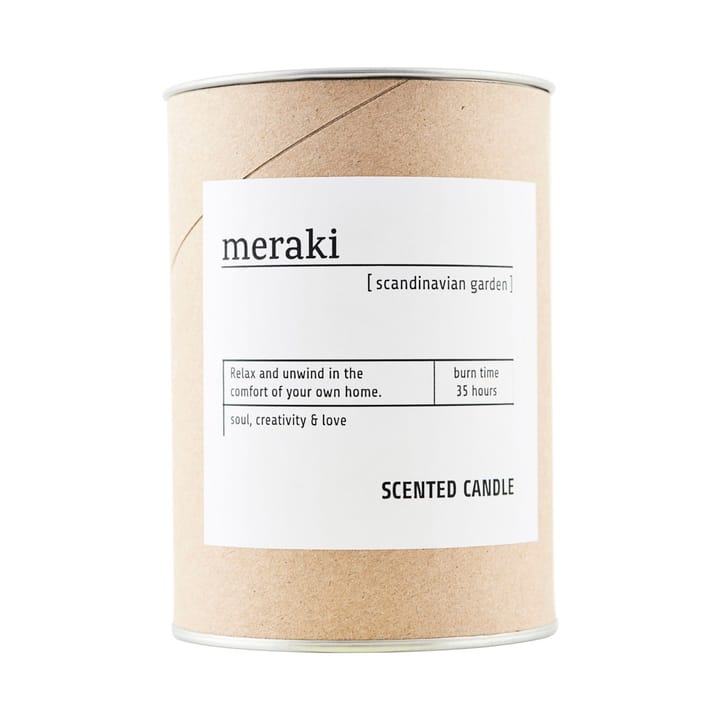 Meraki scented candle brown glass 35 hours - scandinavian garden - Meraki