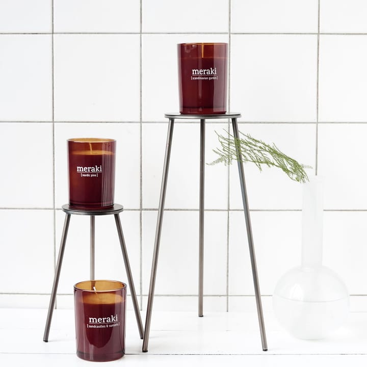 Meraki scented candle brown glass 35 hours - scandinavian garden - Meraki