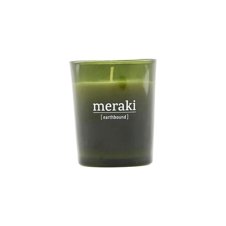 Meraki scented candle green glass 12 hours - earthbound - Meraki