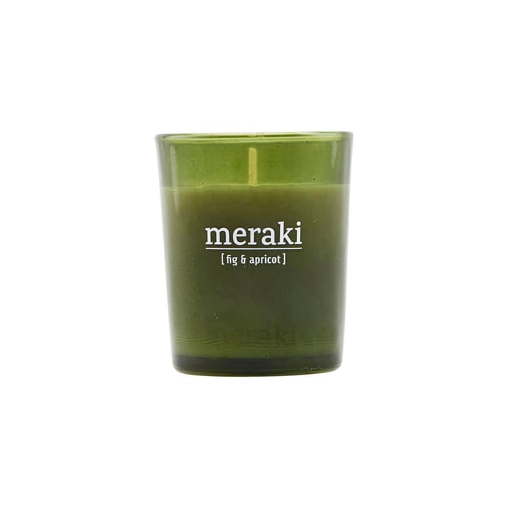 Meraki scented candle green glass 12 hours - fig-apricot - Meraki