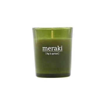 Meraki scented candle green glass 12 hours - fig-apricot - Meraki