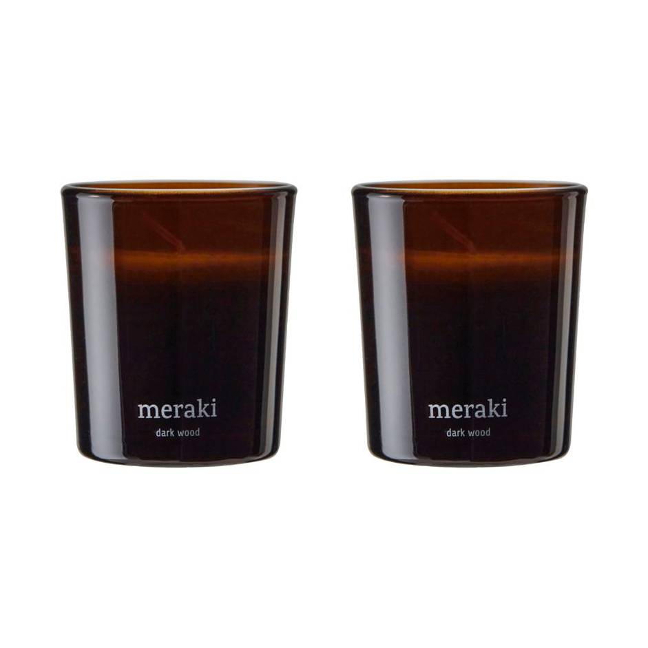 Meraki Meraki scented candles 12 hours 2-pack Dark wood