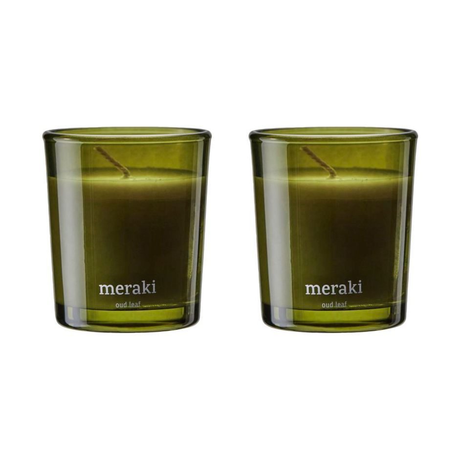 Meraki Meraki scented candles 12 hours 2-pack Oud leaf