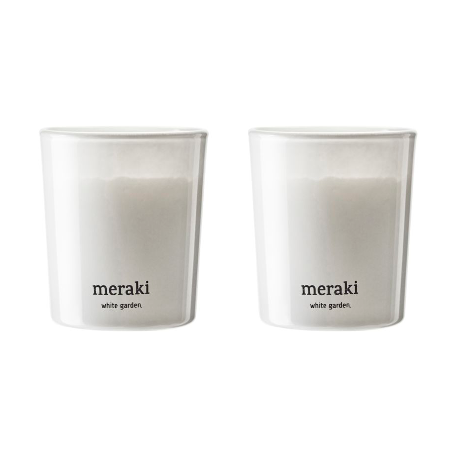 Meraki scented candles 12 hours 2-pack White garden